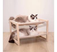 zizouoe Large Cat Hammock Cat Beds for Indoor Cats, Double Wooden Cat Bed, Elevated Cat Bed with Two Breathable Washable Covers, 20 x 16.5 x 13 Inch Cat Beds & Furniture