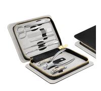 ZIZZON Manicure Set Professional Stainless Steel Toenail and Fingernail Clippers Set 9 in1 Pedicure and Grooming kit with PU Leather Case (Black)