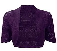 ZJ Clothes Women Ladies Crochet Knitted Shrug Cardigan Bolero Sweater