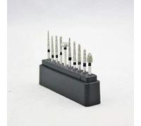 ZJ-COSM 10Pcs 1.6mm FG Carborundum Burr Diamond Burs Black