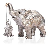 ZJ Whoest Elephant Statue. Elephant Decor Brings Good Luck, Health, Strength. Elephant Gifts for Women, Mom Gifts. Decorations Applicable Home, Office, Bookshelf TV Stand, Shelf, Living Room - Silver