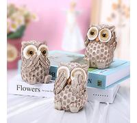 ZJ Whoest Owl Statue for Home Decor Accents Living Room TV Stand Office Bathroom Shelf Mantel Bookshelf Decorations. Hear-No, See-No, Speak-No Evil, 3PCS Cute Owl Figurines. BFF Gifts for Owls