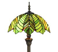 ZJART Tiffany Floor Lamp Stained Glass Amber Green Beach Coconut Tree Style Standing Reading Light 16x16x70 Inch Antique Lamp for Living Room Office