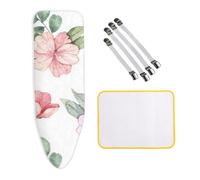 ZJBKX Ironing Board Cover XXL, 125x45cm Ironing Board Cover for Steam Irons, Drawstring Tightening Easy Fit, 4 Clips Protective Scorch Mesh Cloth