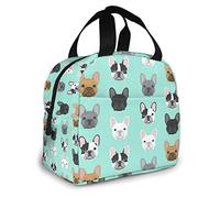 ZJBLHEQ French Bulldog Cute Dog Insulated Lunch Bag Portable Thermal Cooler Box Reusable Picnic Tote Bento Bag for Men Women Kids Work School Travel