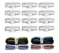 ZJCAHXJ 12pcs Bed Sheet Organizers and Storage Bands for Closet Organization Linen Labels King Twin Full Queen Bedding Bands Elastic Sheet Straps