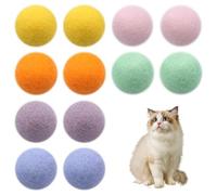 ZJCANGLIU 12 Pieces Felt Balls for Cats 3 cm, Wool Felt Balls, Interactive Balls for Pets, 100% Pure Wool (6 Colours)
