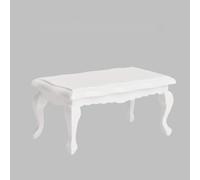 ZJchao 1/12 Doll House Tea Table Miniature End Table Model Furniture for Dollhouse Accessories with Fine Workmanship Eco-Friendly Wooden White or Brown (White)