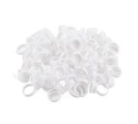 ZJchao 100PCS Disposable Glue Ring Pallet Holder, White Plastic Eyelash Extension Glue Rings for BB TO, with Quick Easy No Mess Cleanup