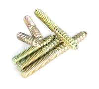 ZJchao 100pcs M4 Dowel Screws Double Ended Screw Hanger Bolts for Woodworking Furniture Connector with Zinc Plated Iron Material in Plastic Box