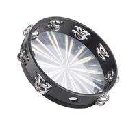ZJchao 10In Tambourine, ABS, Stainless Steel Material Designed with Double Rows 16 Pairs Jingles with Appearance (Flower)
