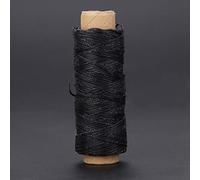 ZJchao 150D/16 Flat Waxed Thread for Leather Craft Shoe Repair Hand Stitching with 6 Colors 50m Length 0.8mm Width (Black)