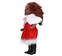 ZJchao 19inch Christmas Doll Set, Cute Curly Hair Baby Toy with Highly Simulation Washable Artificial Hair, for Children Kids Photography Props (Q18-522 red feather shawl black)