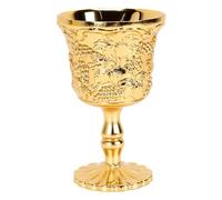 ZJchao 2 PCS Vintage Metal Goblets Embossed Grape Vine Wine Cups with Non-Slip Base for Home Decor Ceremonies Parties Communion