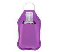 ZJchao 20 Pcs Keychain Empty Squeeze Bottle, 30ml Refillable Travel Bottles with Flip Top Cap and Carabiner, with Neoprene Pouch for Toiletries Skincare Essentials (Purple)