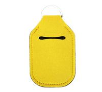 ZJchao 20 Pcs Keychain Empty Squeeze Bottle, 30ml Refillable Travel Bottles with Flip Top Cap and Carabiner, with Neoprene Pouch for Toiletries Skincare Essentials (Yellow)