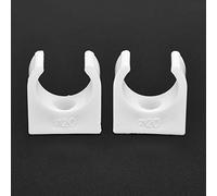 ZJchao 20pcs U Shaped Pipe Clamp PVC Pipe Plastic Holder 16mm 20mm 25mm 32mm with Screws for Water Cable Gas Mounting (20mm+Screws 20pcs)