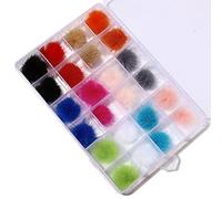 ZJchao 24 Pcs 3D Nail Pom Fluffy Balls Magnetic Acrylic Tips Ball Charm Detachable Single Flower Ball Base for Nails Art DIY Decor Halloween Christmas Cosplay (1#05)