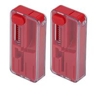 ZJchao 2PCS Cigarette Explosion Beads Pusher Cigarette Bursting Beads Pusher Box for DIY Smoking Tools with One-Hand Operation Easy to Use Lighter Safer Portable for Outdoor Hiking (Red)