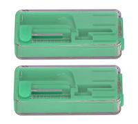 ZJchao 2PCS Cigarette Explosion Beads Pusher Cigarette Bursting Beads Pusher Box for DIY Smoking Tools with One-Hand Operation Easy to Use Lighter Safer Portable for Outdoor Hiking (Green)