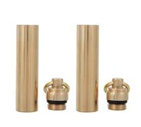 ZJchao 2PCS Survival Sealed Box Brass Waterproof Pill Container Mini Storage Tube with O-Ring Seal for Outdoor EDC First Aid Supplies (12mm)