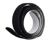 ZJchao 3 Pack Nylon Self Adhesive Racket Bumper Tape with Hook and Loop for Tennis Racquet Protection Frame Guard Strip for Racquet Sports (Black)