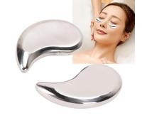 ZJchao 304 Stainless Steel Eye Moon Shaped Unbreakable Under Eye Cooling Packs for Cold Hot Compress Reusable Eye Ice Pack for Puffy Eyes and Relaxation Skincare Essential
