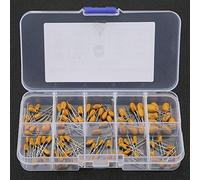 ZJchao 33uf 47 µf 100pcs Tantalum Capacitors Assorted Kit with Box, 16V Capacitors in 10 Values for Electronic Projects and Repairs