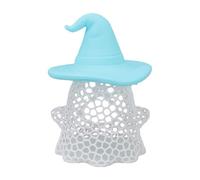 ZJchao 3D Printed Ghost Witch Floating Fish Feeder with Floating Cave Hammock and Feeding Ring for Betta Fish Tank Aquarium Decor (Blue Hat)