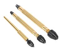 ZJchao 3pcs Copper Pin Vise Twisted Drill Bit Hand Drill Pin Vise with 3 Drill Bits for Watch Repairing Jewelry Processing