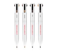 ZJchao 4 in 1 Eyebrow Pencil, Sweatproof Brow Pen for Brows with Lighter Shade Deeper Shade Definer Arch Highlighter (Black brown)