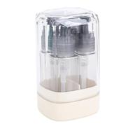 ZJchao 4 in 1 Travel Dispenser Bottles, TSA Approved Proof Refillable Travel Toiletry Containers with Triple Threaded Seal and Label Stickers for Shampoo Lotion 35ml (Gray)