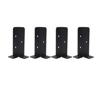 ZJchao 4 Pack Metal Post Support Brackets for Deck, Fence, Porch & Railing Heavy Duty Mounting Base Kit with Reinforced Design for Outdoor Stability