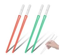 ZJchao 4 Pair LED Lightsaber Chopsticks Light Up 9 Color Changing Reusable ABS Transparent with Detachable Design for Party Decor Sushi Noodles Hot Pot (2 Pair)