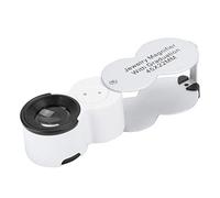 ZJchao 45X Jewelry Magnifying Glass Portable LED Light Magnifier with Scale for Currency Detection Jewelry Appraisal Stamp Inspection Metal Plastic Acrylic Lens