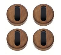 ZJchao 4PCS Wall Hooks Coat Hooks Foldable Premium Wood Anti Tip V Shape Space Saving for Bathroom Entryway Closet with Screws Anchors (Black Walnut)