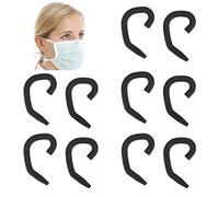 ZJchao 5 Pairs Silicone Mask Ear Protectors Ear Hooks Earmuffs Reusable Comfortable Skin Friendly Not Easy to Fall Off with Snap Slot Design for Kids & Adults (Black)