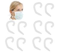 ZJchao 5 Pairs Silicone Mask Ear Protectors Ear Hooks Earmuffs Reusable Comfortable Skin Friendly Not Easy to Fall Off with Snap Slot Design for Kids & Adults (Clear White)