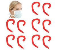 ZJchao 5 Pairs Silicone Mask Ear Protectors Ear Hooks Earmuffs Reusable Comfortable Skin Friendly Not Easy to Fall Off with Snap Slot Design for Kids & Adults (Red)