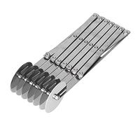 ZJchao 5 Roller Pasta Stainless Steel Dough Roller Multi-Wheel Pastry Cutter Adjustable for Even Cutting Biscuits Pizzas Baking Tools (Seven-Wheel Knife)