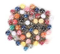 ZJchao 50Pcs Glass Ball Decoration, Exquisite Design, Jewelry Making, Easy to Wear, Applicable Scene, Dreadlocks Tassels Glass Ball for Hair, Necklace, Bracelet, Earring Jewelry