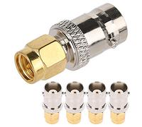 ZJchao 5PCS RF Coaxial Adapters, SMA Male to BNC Female Connector for Radio Frequency Applications, Copper Core, 50 Ohm Impedance, Ideal for Antenna and Communication Devices