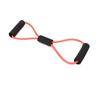 ZJchao 8 Shaped Resistance Shaped Elastic Fitness Pulling Rope Chest Expander for Body Slimming Tension Band - Non-Slip Foam and Strong Latex Tube for Complete Training (Red)