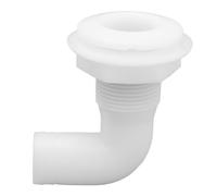 ZJchao 90 Degree Thru Hull Fitting, 90° Drain Thru Hull Connector, Nylon Plastic 24mm Bore for Yacht Boats with Proof Sealing Easy to Install (White)