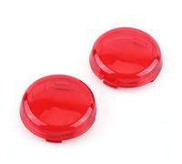 ZJchao Accessories, Motorcycle Led Turn Signals Plastic Turn Signal Lens Covers with Pair Light Lens Cover for Motorcycle Front and Rear (Red)