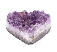 ZJchao Amethyst Cluster, Heart Shaped Healing Stone for Meditation and Energy Cleansing, with Natural Violet Crystal for Home Office Decor