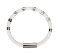 ZJchao Anti Static Bracelet, 8 Loops Silicone Wristband to Eliminate Body Static, with Comfortable and Fashionable Design, for Running Riding Jogging Sports Activities (White)