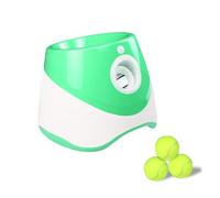 ZJchao Automatic Dog Ball Thrower for Small Dogs, 3 Distance Settings 10ft 20ft 30ft, Includes 3 Tennis Balls, Indoor Outdoor Play (Light Green)