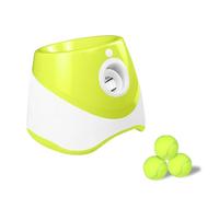 ZJchao Automatic Dog Ball Thrower Interactive Dog Fetch Machine Tennis Ball for Small Dogs with 3 Distance Settings 10ft 20ft 30ft 3 Balls for Indoors Outdoors Play (Fluorescent Green)