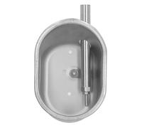 ZJchao Automatic Stainless Steel Drinking Bowl for Livestock - Hydration Feeder for Pigs, Goats, Sheep, Dogs, and Cattle (Small Elliptical, Size: Approx. 13 X 8cm / 5.12 X)